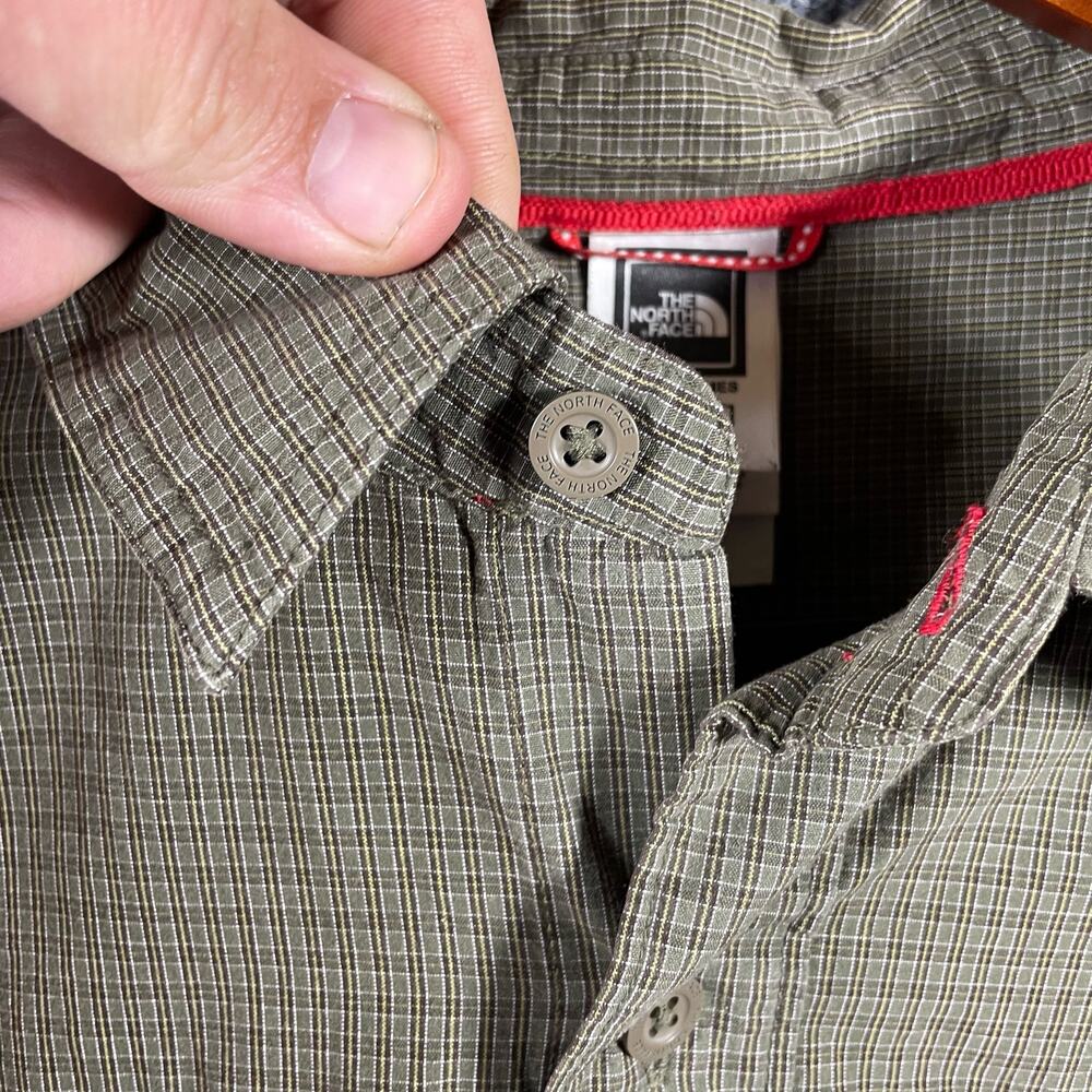 The North Face Button Up Shirt Men's XL Beige Check Long Sleeve Hiking Outdoors - Picture 3 of 10